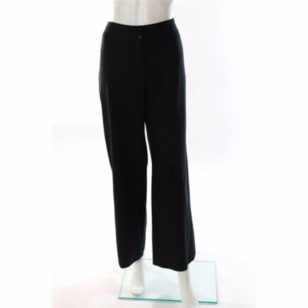 ARMANI COLLEZIONI Black Wool Wide Leg Trousers - Picture 2 of 7